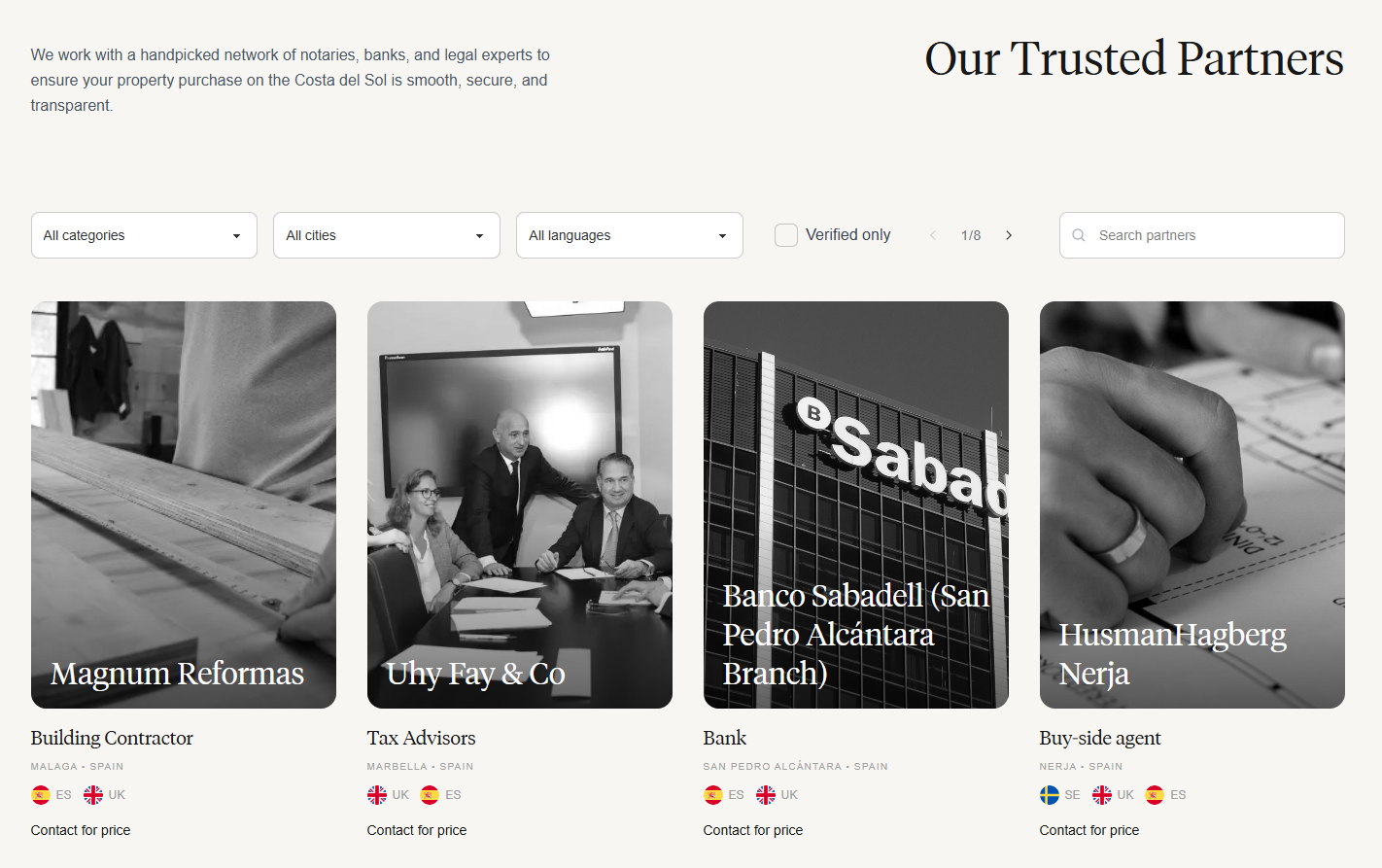 Verified Partner Network on the Costa del Sol